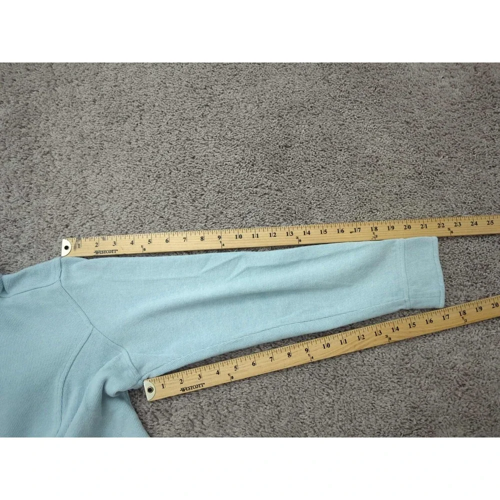 Orvis Sweater Womens Small‎ Blue Pullover Long Sleeve 100% Cotton Knit Outdoor